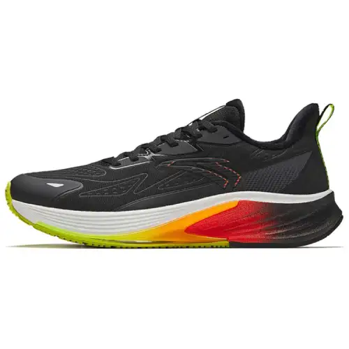 Anta Rocket 6.0 Slip Resistant Abrasion Resistant Low top Running Shoes Men's Black Green Orange