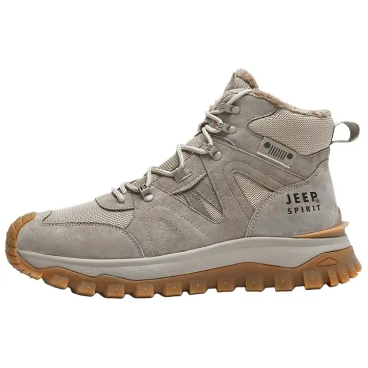 JEEP SPIRIT Cushioning Abrasion Resistant Waterproof Coverage Thermal Height Increasing High top Outdoor Shoes Men's