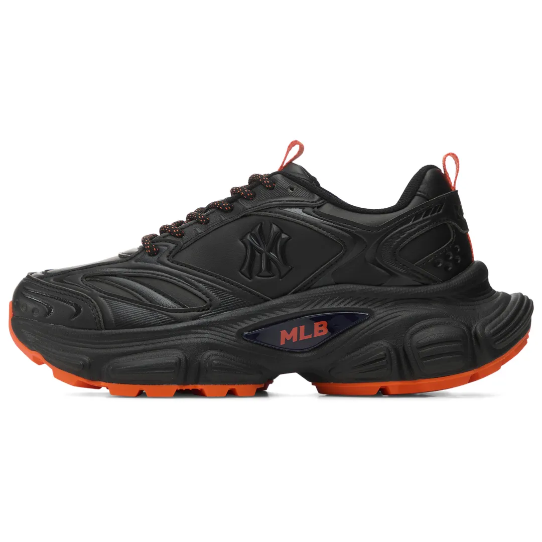 MLB New York Yankees Synthetic Leather Height Increasing Low top Chunky Sneakers Unisex Black Red