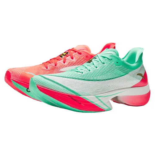 Anta C10 Pro Slip Resistant And Breathable Low top Running Shoes Men's Red Green Mismatched