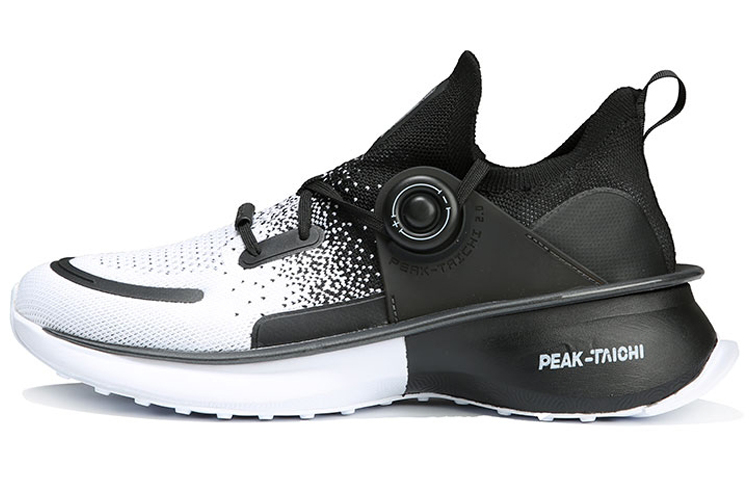 PEAK Tai Ji2.0 Fabric Cushioning Slip Resistant Abrasion Resistant Low top Taichi Running Shoes Men’s Black White