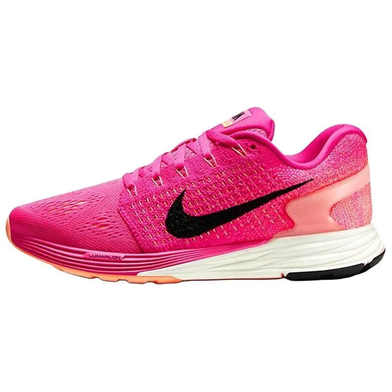Nike LunarGlide 7 Slip Resistant Abrasion Resistant Low top Casual Running Shoes Women's Pink