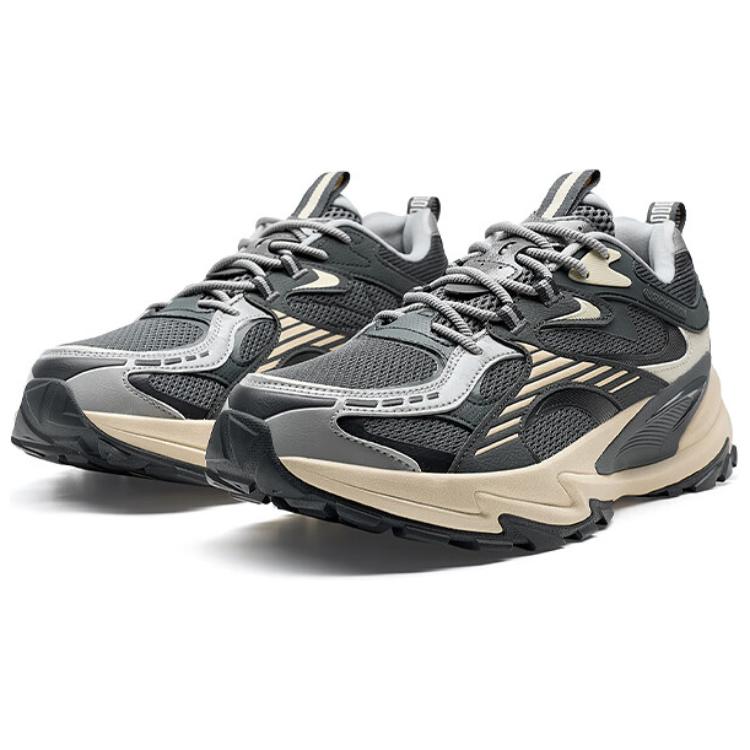 XTEP Slip Resistant Abrasion Resistant Low top Outdoor Shoes Men’s Gray Black