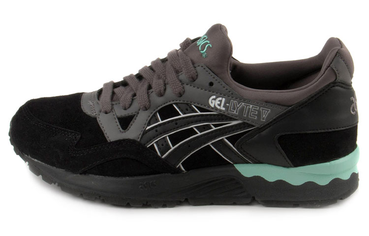 Asics Gel Lyte 5 Abrasion Resistant Low top Running Shoes Women's Black Green