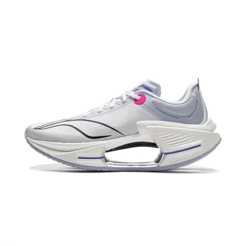 Li Ning Shadow 3 Essential Textile, TPU Low top Racing Running Shoes Men's White Purple