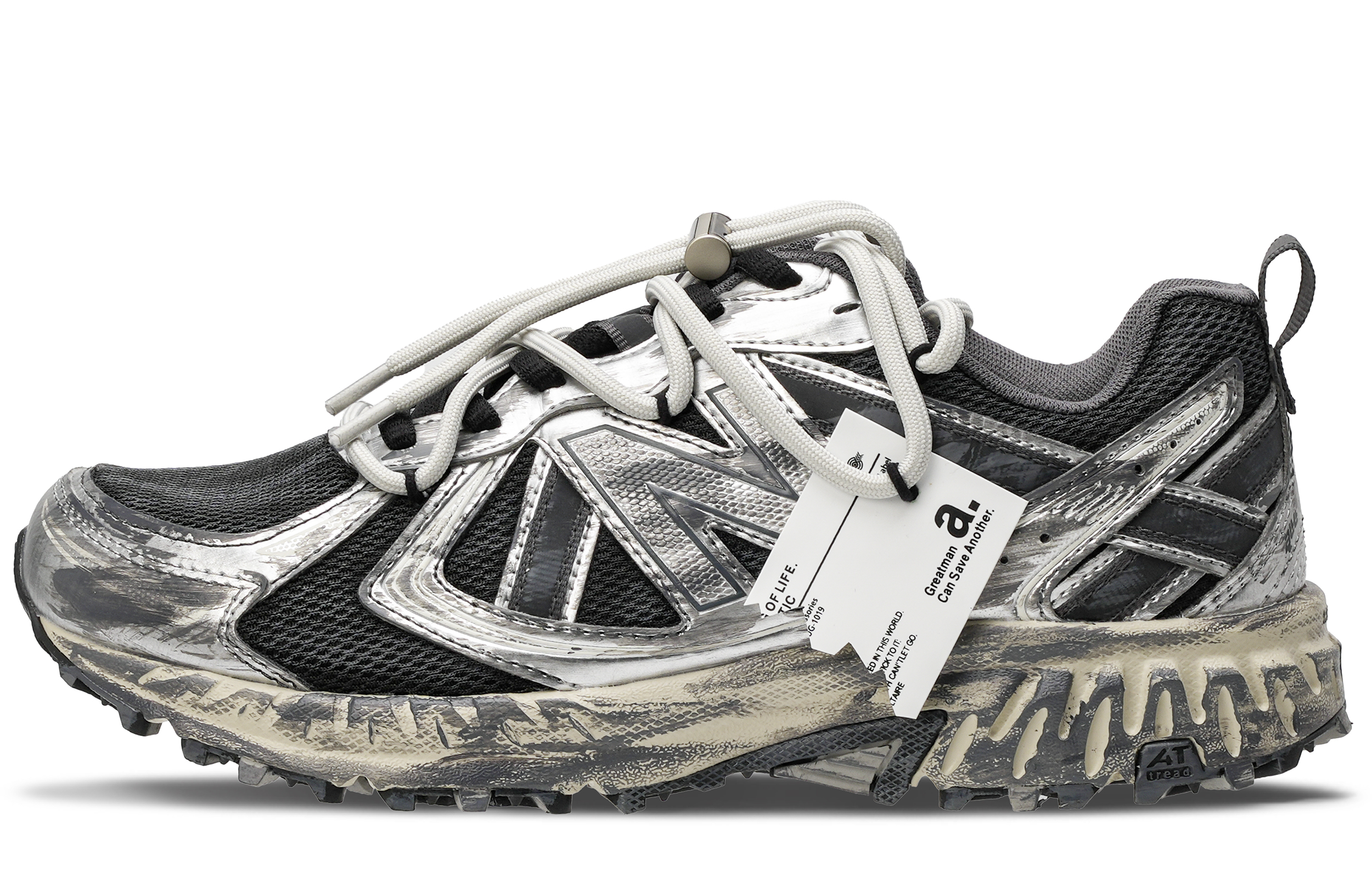 New Balance NB 410 Cushioning Slip Resistant Abrasion Resistant Low top Running Shoes Unisex Silver Black Gray