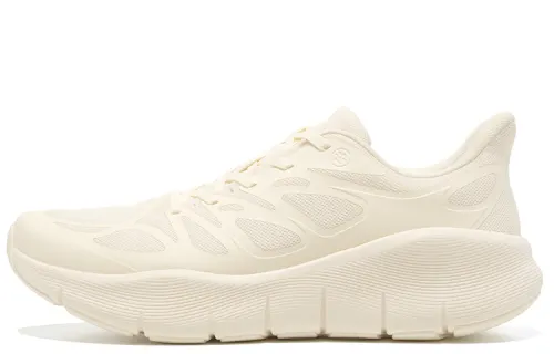 BMAI Bimax Expeditioner Pure Light Shock-absorbing, breathable and wear-resistant, ultra-light thick sole, sandwich mesh, jogging training, fitness skipping rope, fashionable wear, mixed EVA physical foam, low-top running shoes, women's model, sea sand white