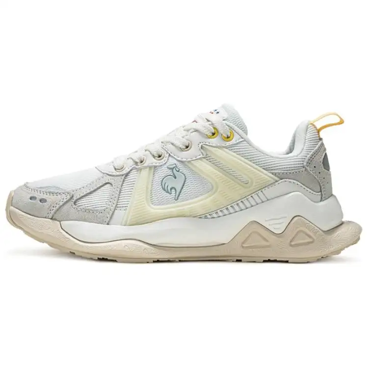 Le Coq Sportif Cushioning Support Lightweight Breathable Low top Running Shoes Women's Beige Gray