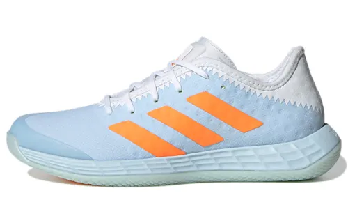 Adidas Adizero Fastcourt Lace Up Abrasion Resistant Coverage Cushioning Low top Running Shoes Women's Light Blue