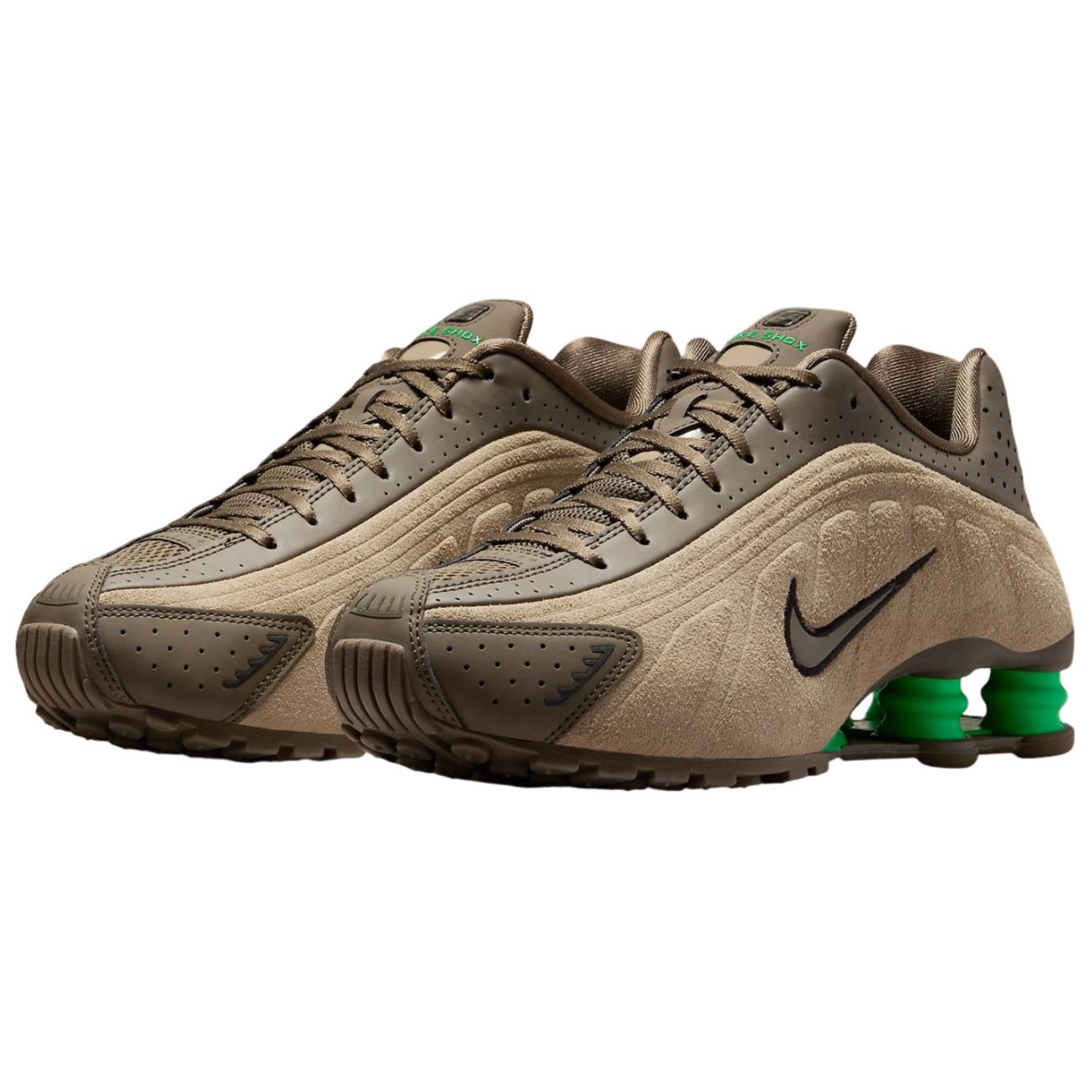 Nike Shox R4 Slip Resistant Abrasion Resistant Low top Casual Running Shoes Women’s Khaki Brown