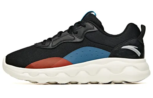 ANTA Running Shoes Men's Low Top Black/Frozen Blue/Red
