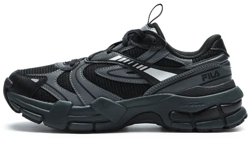 FILA DECODER Textile, Synthetic Leather Low top Casual Running Shoes Women's Black Gray