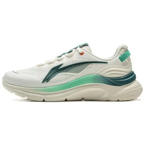 Li Ning Liuyun Cushioning Slip Resistant Abrasion Resistant Lightweight Low top Running Shoes Men's Beige Green