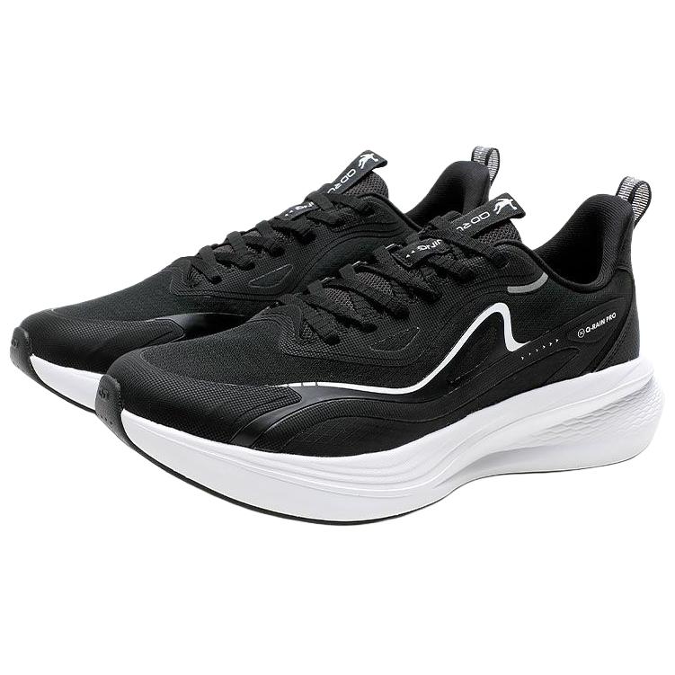 QIAODAN Slip Resistant Abrasion Resistant Low top Casual Running Shoes Men’s Black White