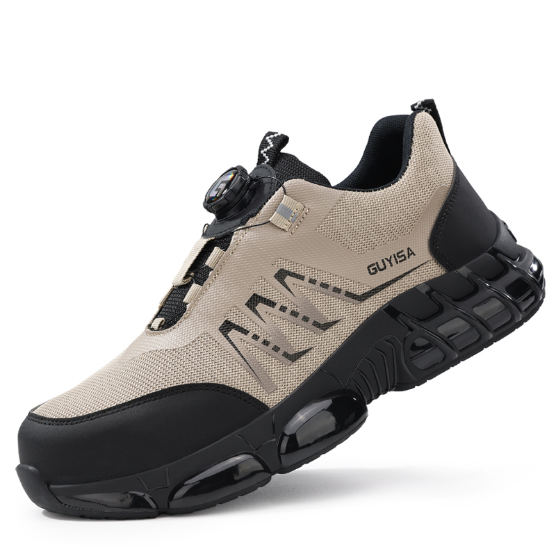 GUYISA Breathable Impact Resistant Low top Outdoor Shoes Men’s Khaki