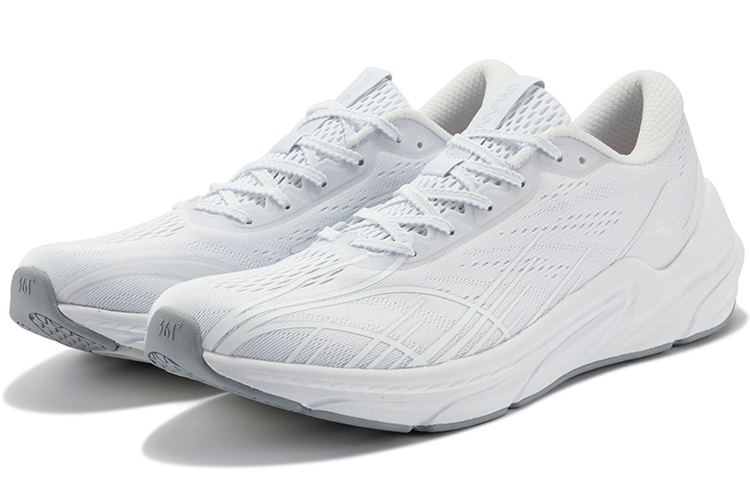 361° Fei Ren Frosty Mist Stretch Running Shoes Men’s White Gray
