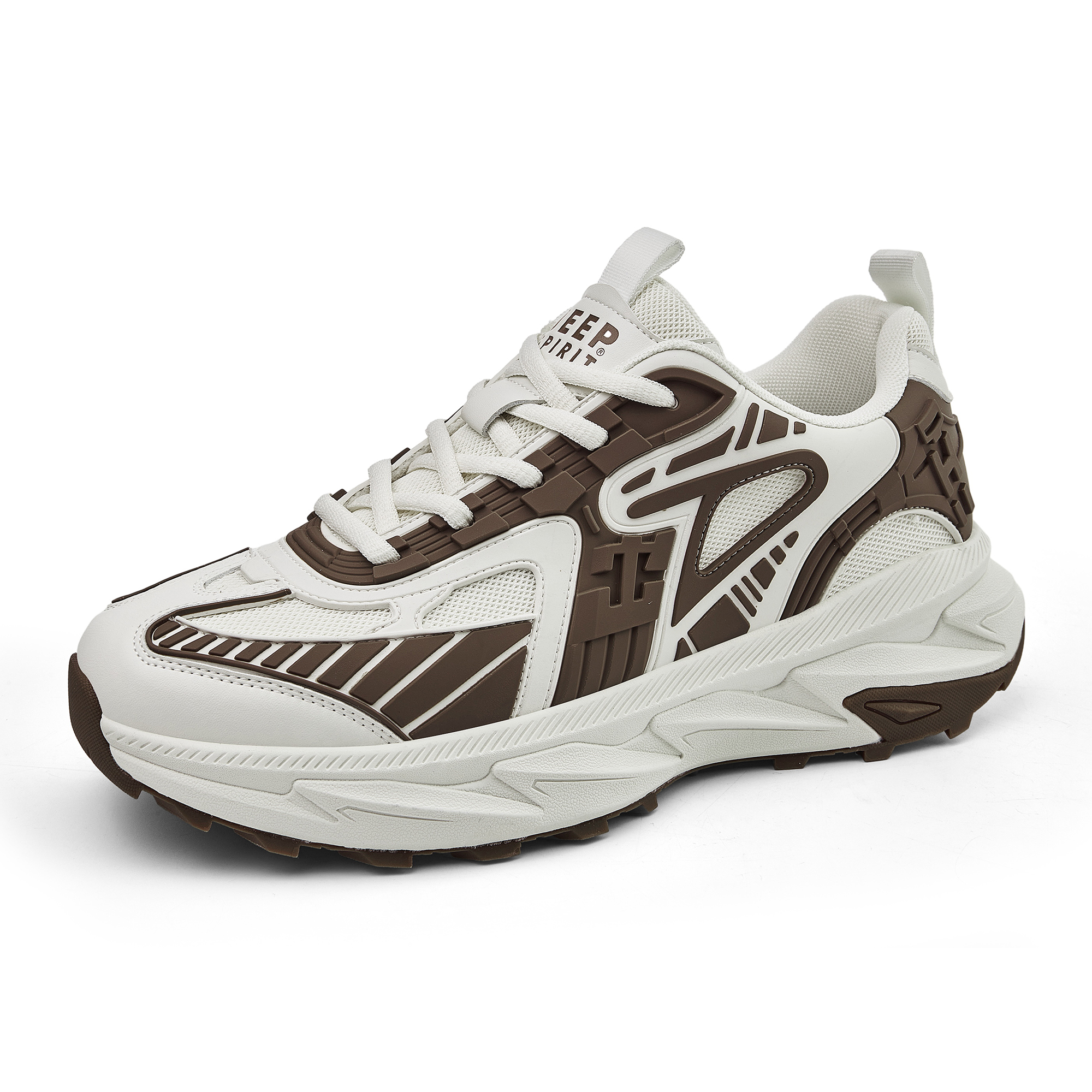 JEEP SPIRIT Abrasion Resistant Breathable Low top Outdoor Shoes Men’s White Brown