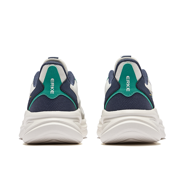 Erke Hunt Slip Resistant Lightweight Rebound Low top Running Shoes Men’s Microcrystal White Gray Ink Blue