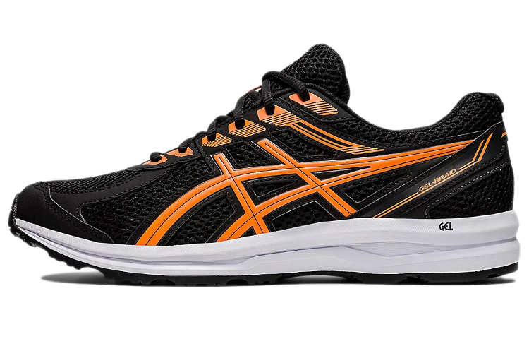 ASICS Gel Braid Comfortable Abrasion Resistant Low top Running Shoes Men's Black Orange