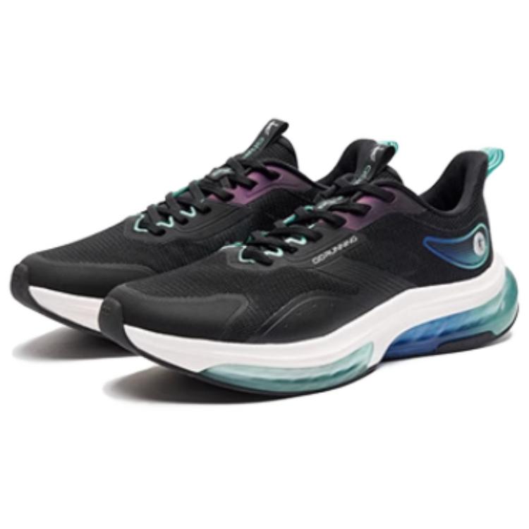 QIAODAN Slip Resistant Abrasion Resistant Low top Running Shoes Men’s Black Blue