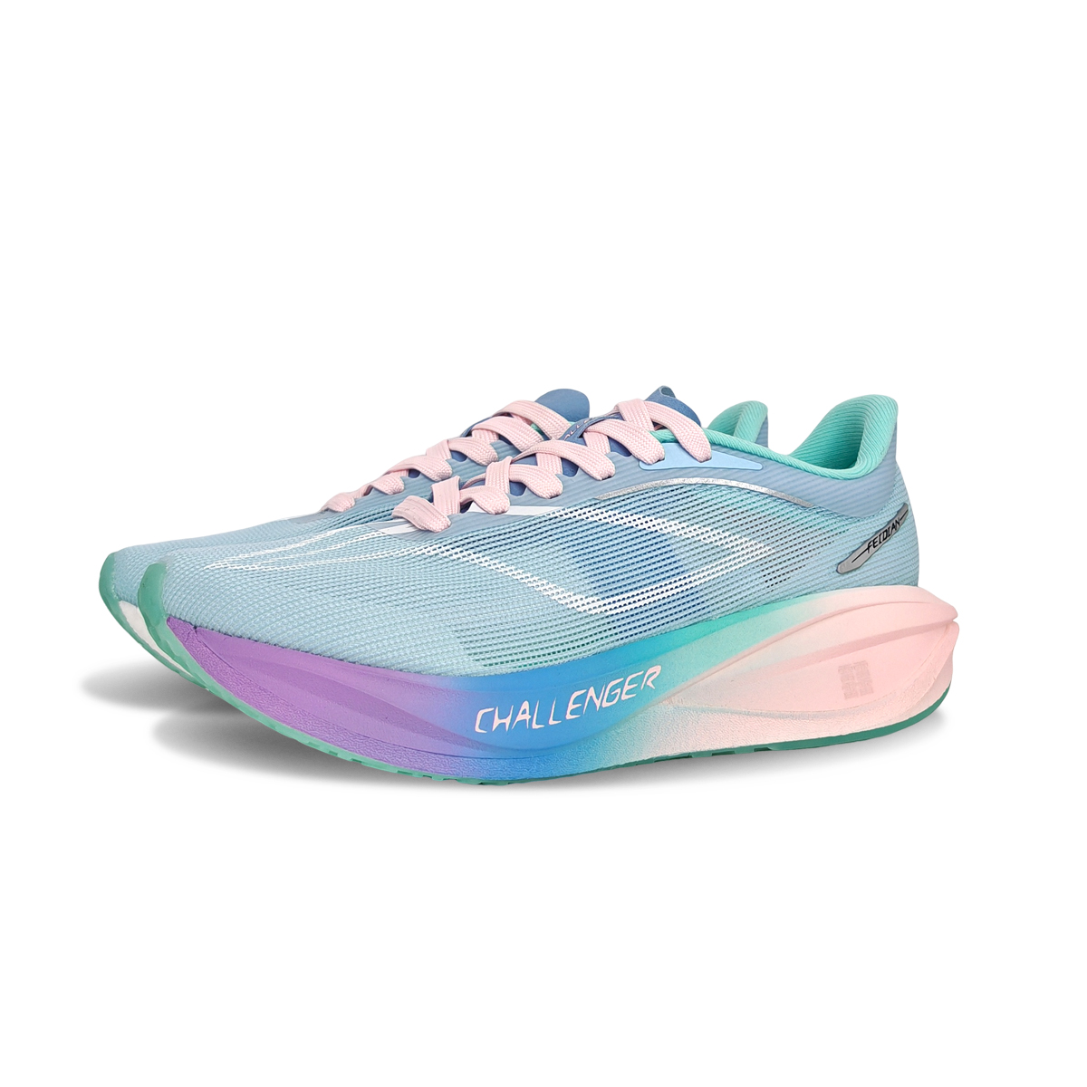 Li Ning Feidian 5 Challenger Cushioning Slip Resistant Abrasion Resistant Low top Casual Running Shoes Unisex Pink Blue