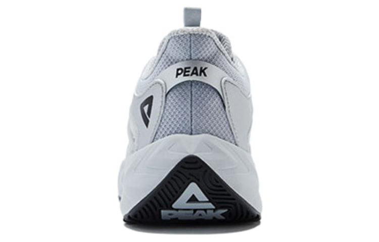 PEAK Mesh Fabric Breathable Abrasion Resistant Slip Resistant Low top Running Shoes Men’s White Gray