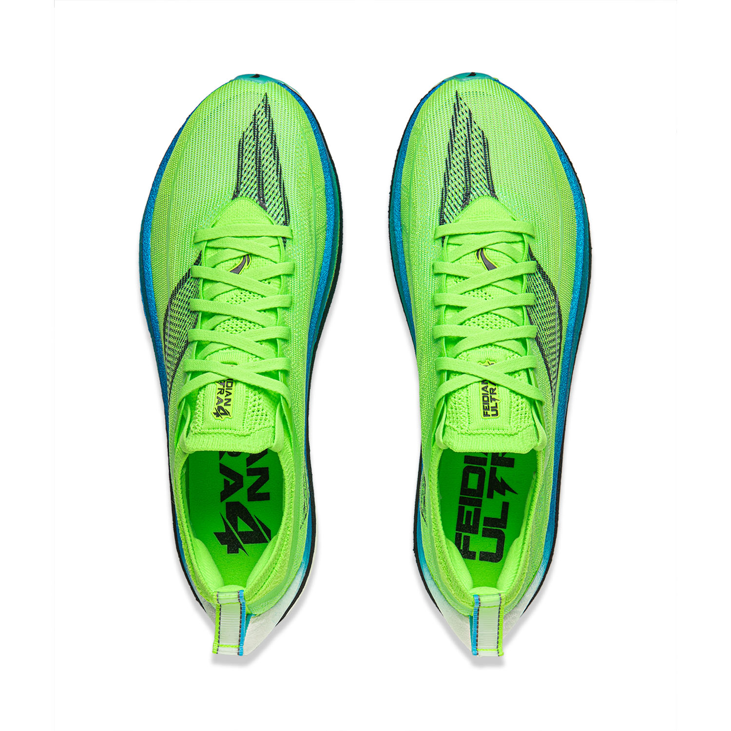 Li Ning Feidian 4 Ultra Fabric Low top Carbon Plate Sprint Running Shoes Unisex Neon Green