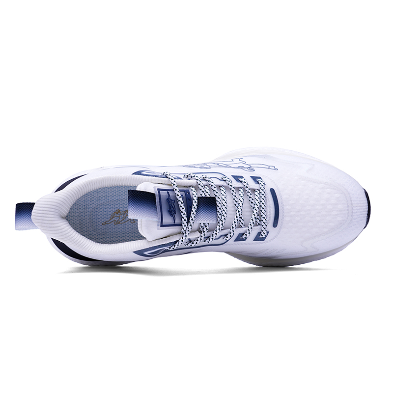 PAIKEJINGPAO Microfiber Leather Cushioning Slip Resistant Abrasion Resistant Low top Running Shoes Unisex White