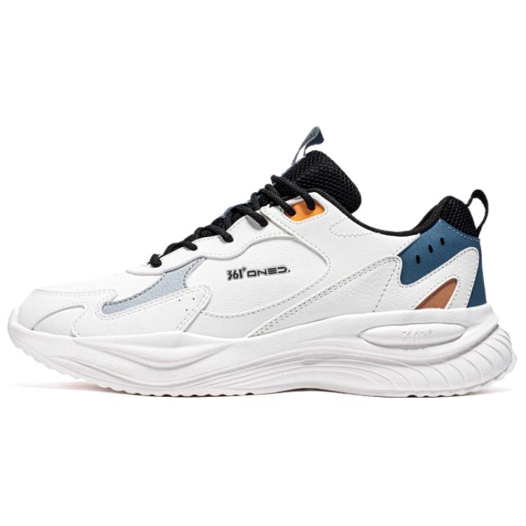 361° Synthetic Leather Slip Resistant Abrasion Resistant Low top Running Shoes Men’s White Blue