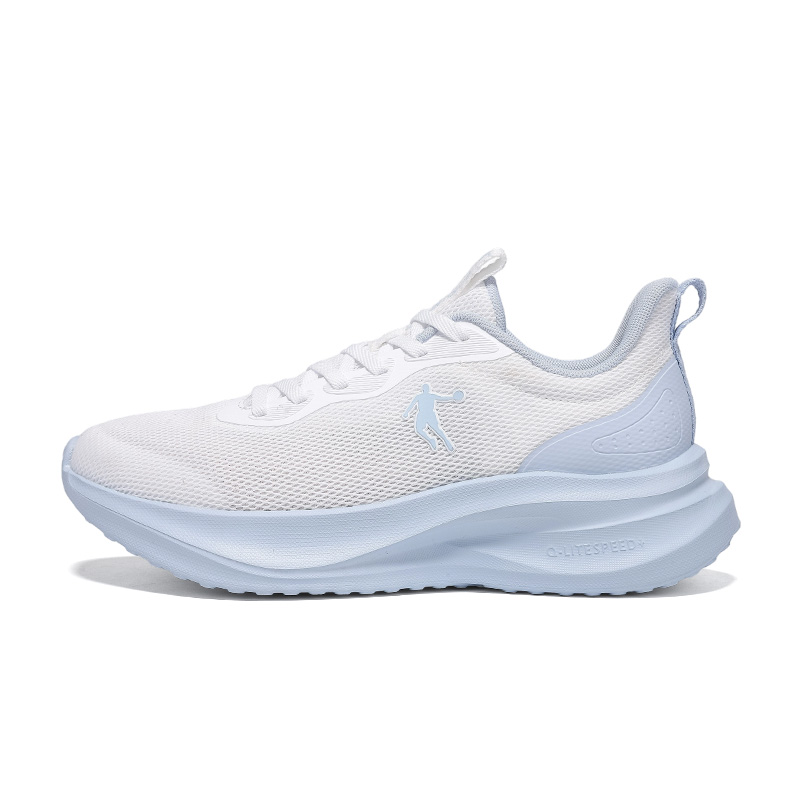 QIAODAN Cushioning Abrasion Resistant Breathable Low top Casual Running Shoes Women’s Jordan White Rain Blue