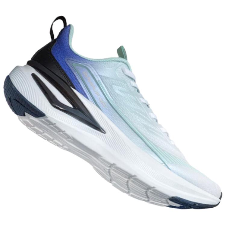 QIAODAN Fabric Cushioning Slip Resistant Low top Casual Running Shoes Men’s White Blue