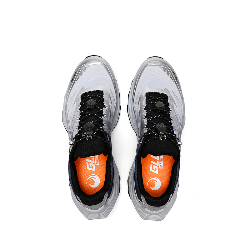 GLUNA Cushioning Slip Resistant Abrasion Resistant Low top Carbon Plate Running Shoes Unisex Silver Purple
