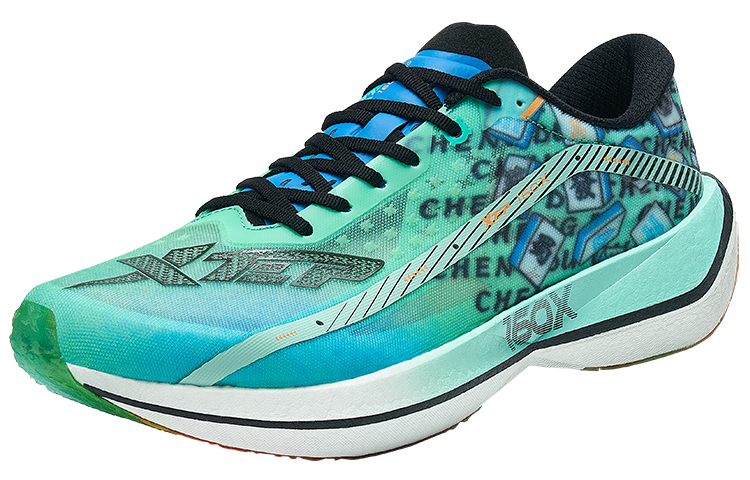 XTEP 160X 2.0 Changsha Slip Resistant, Abrasion Resistant, Rebound Low top Running Shoes Men’s Blue Green