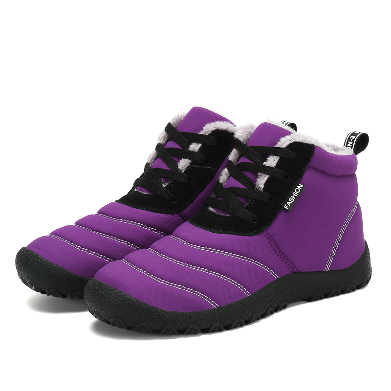 Leyang Versatile Fleece Lined Mid top Outdoor Shoes Unisex Purple