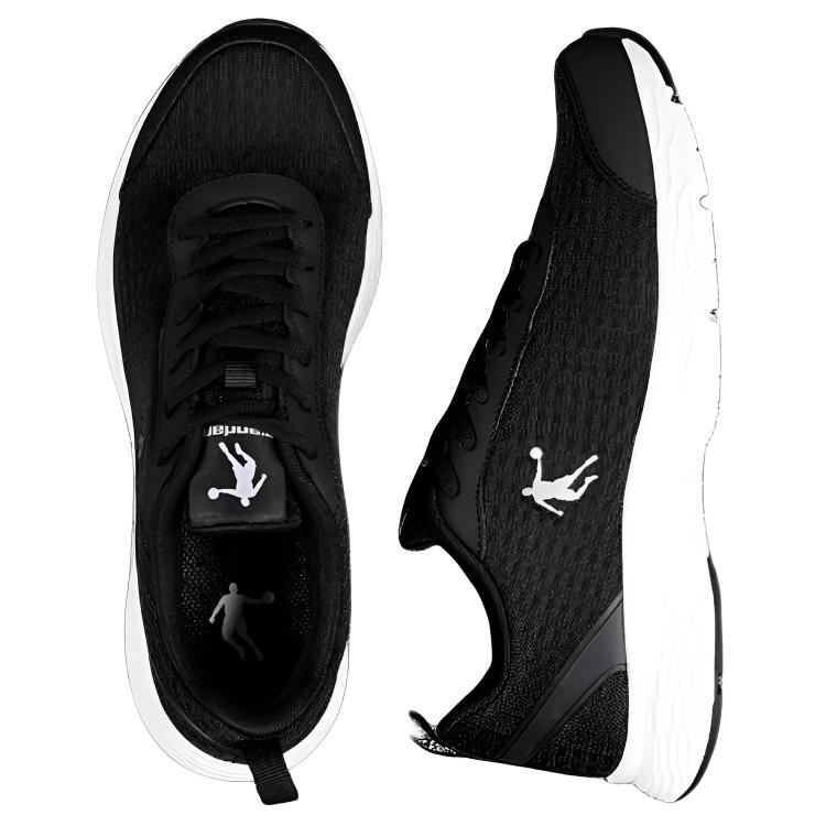 QIAODAN Comfortable Slip Resistant Low top Running Shoes Men’s Black Silver