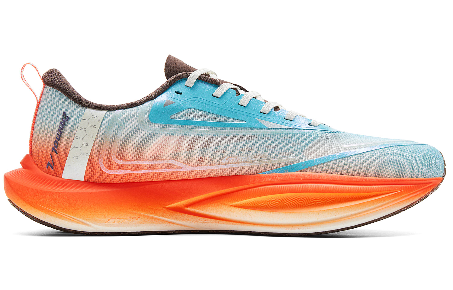 PEAK Double Breath 2.0 Running Shoes Men’s Low Top Crystal Blue Neon Orange