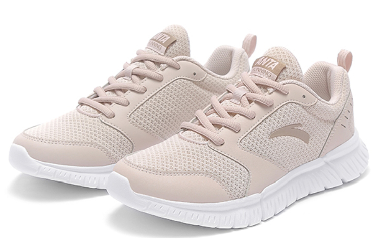 Anta Running Collection Textile, Synthetic Leather Low top EVA Midsole Casual Running Shoes Women’s Lotus Gray White