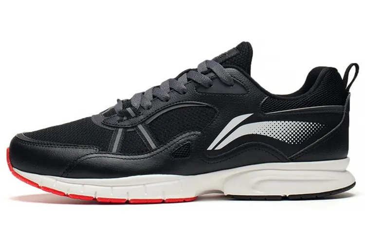 Li Ning Comfortable Textile, Leather Cushioning Slip Resistant Abrasion Resistant Breathable Lightweight Low top