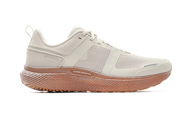 Saucony Triumph Cushioning Slip Resistant Abrasion Resistant Lightweight Low top Running Shoes Unisex White Umber
