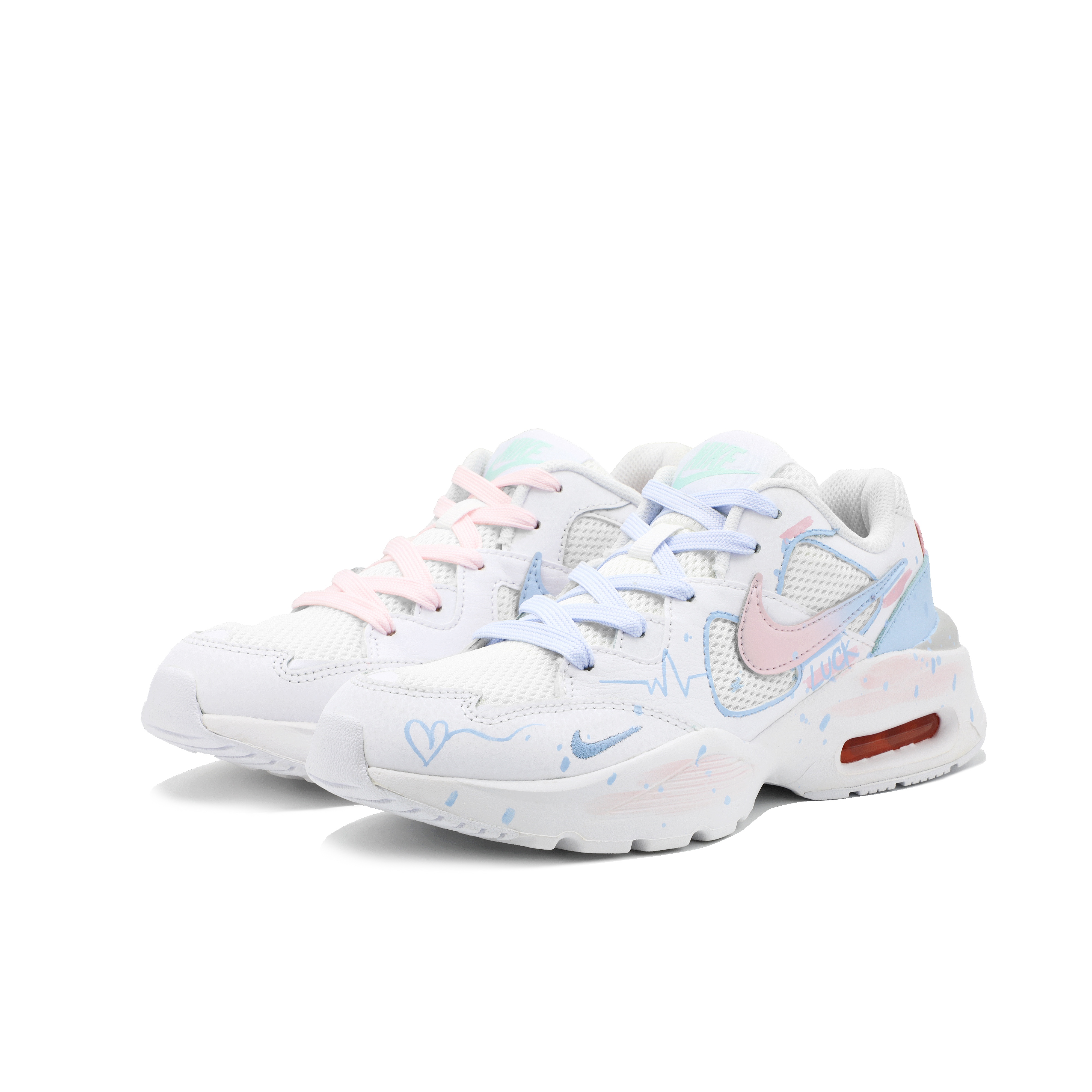 Nike Air Max Fusion Cushioning Slip Resistant Abrasion Resistant Low top Casual Running Shoes Women’s Blue Pink