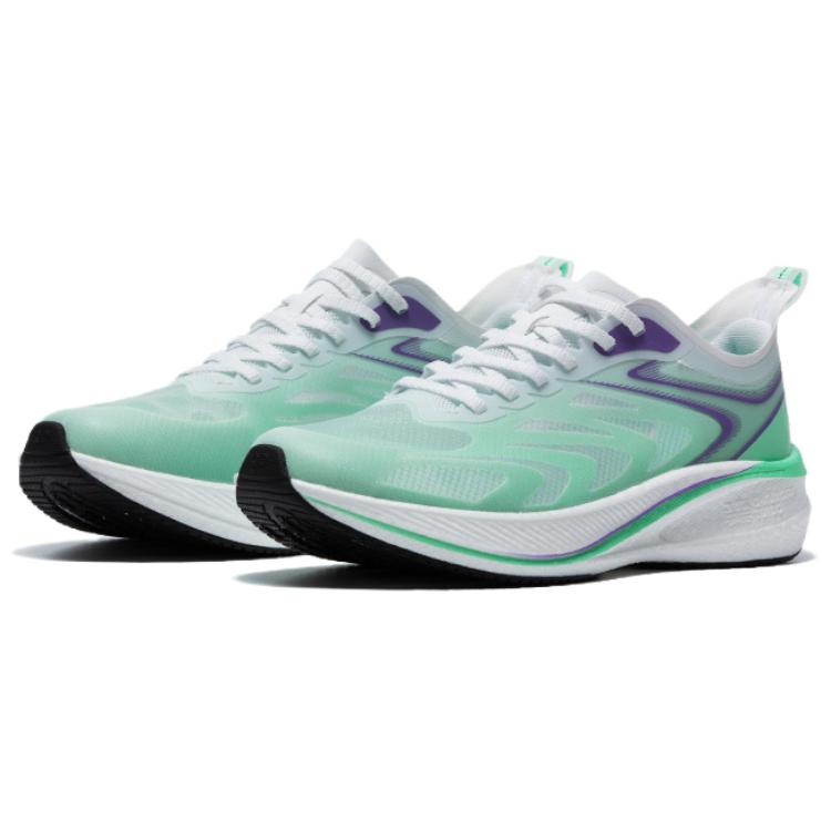 QIAODAN Light Speed 4.0PLUS Comfortable Cushioning Breathable Coverage Low top Marathon Running Shoes Men’s White Green