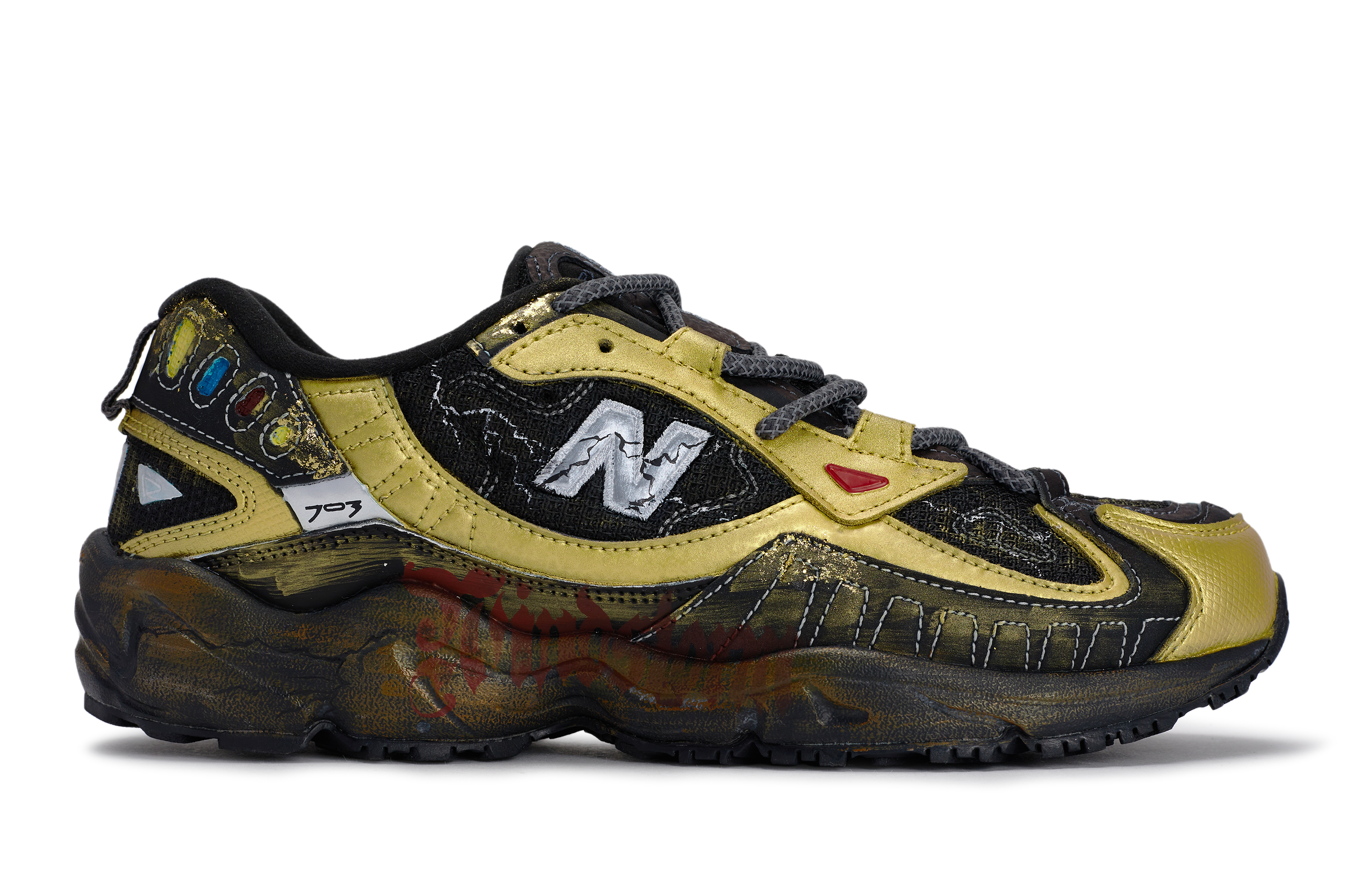 New Balance NB 703 811 Manufacturing, Silver Eroded Gold Soil, Special Shoe Box Slip Resistant Low top Outdoor Shoes