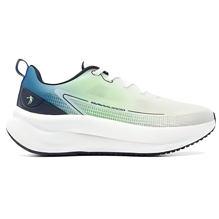 QIAODAN Cushioning Breathable Lightweight Low top Casual Running Shoes Men’s White Green Blue
