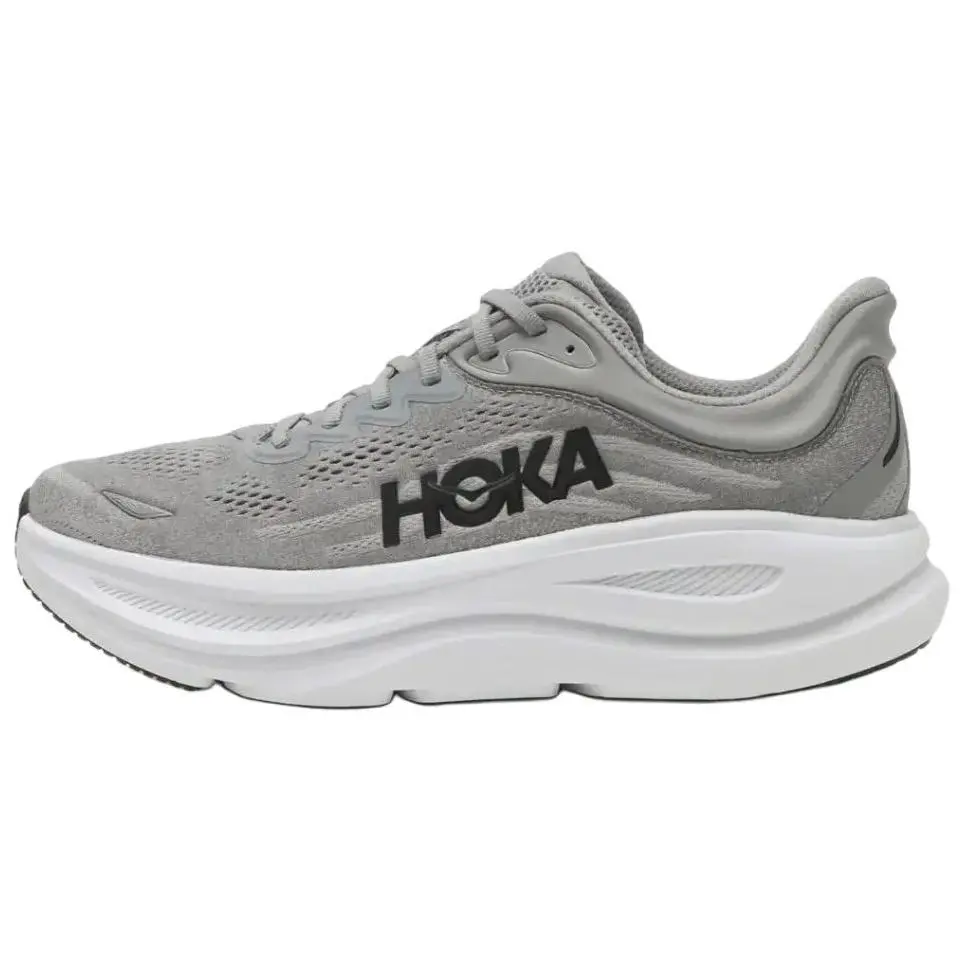 HOKA ONE ONE Bondi 9 Breathable Low top Long Distance Running Shoes Men's Gray