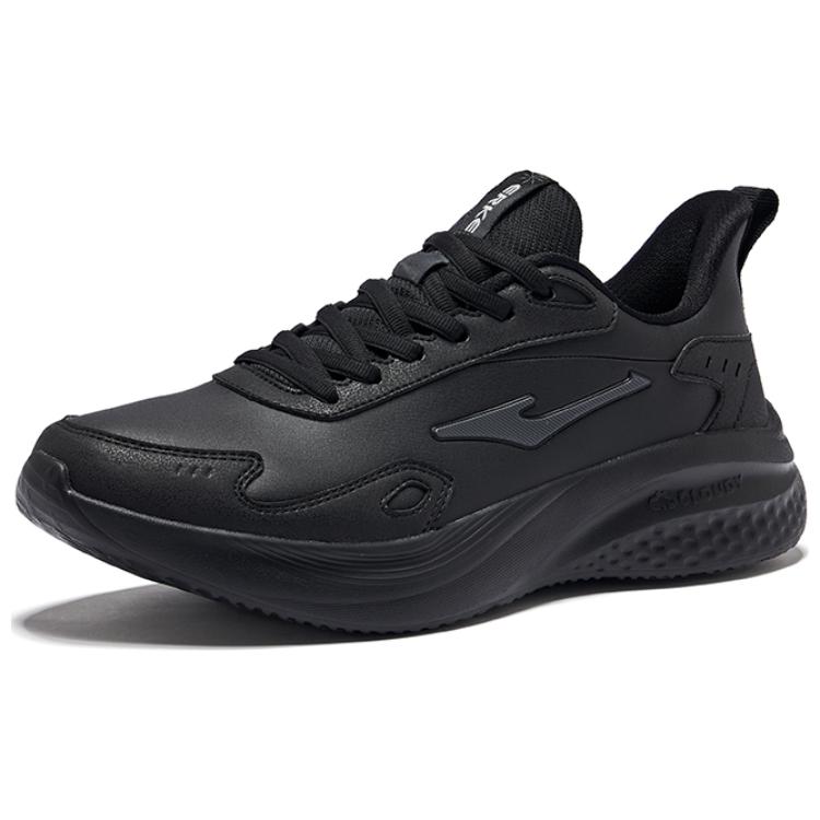 Erke Treat Yourself Cushioning Slip Resistant Low top Running Shoes Men’s Jet Black