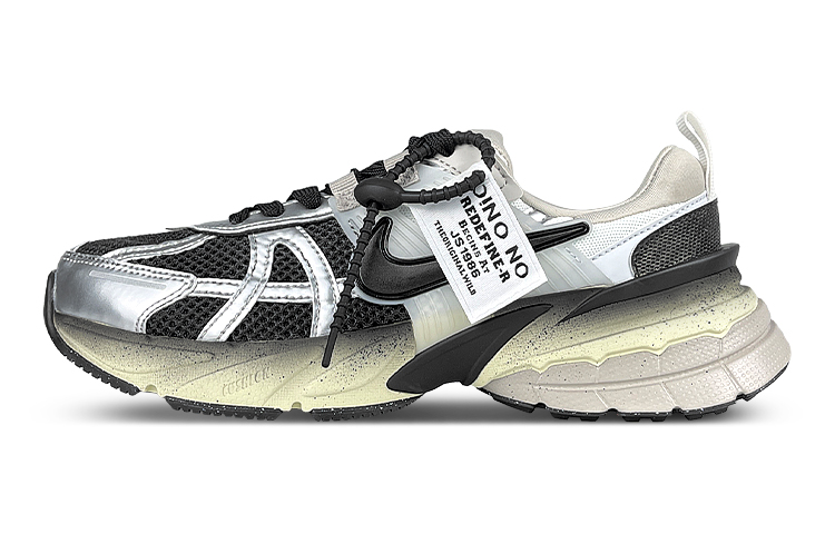 Nike V2K Run Mesh Breathable Low top Running Shoes Women's Silver Black