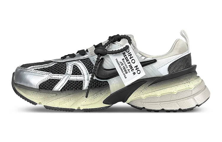Nike V2K Run Mesh Breathable Low top Running Shoes Women's Silver Black