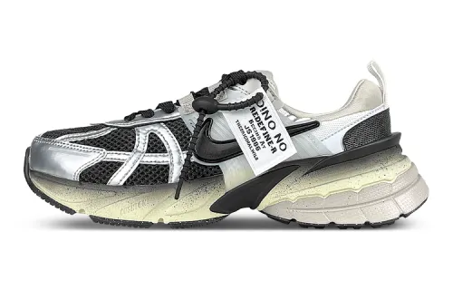 Nike V2K Run Mesh Breathable Low top Running Shoes Women's Silver Black