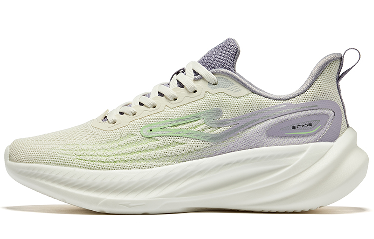 Erke Cushioning Abrasion Resistant Breathable Low top Running Shoes Women’s Ivory White Misty Purple