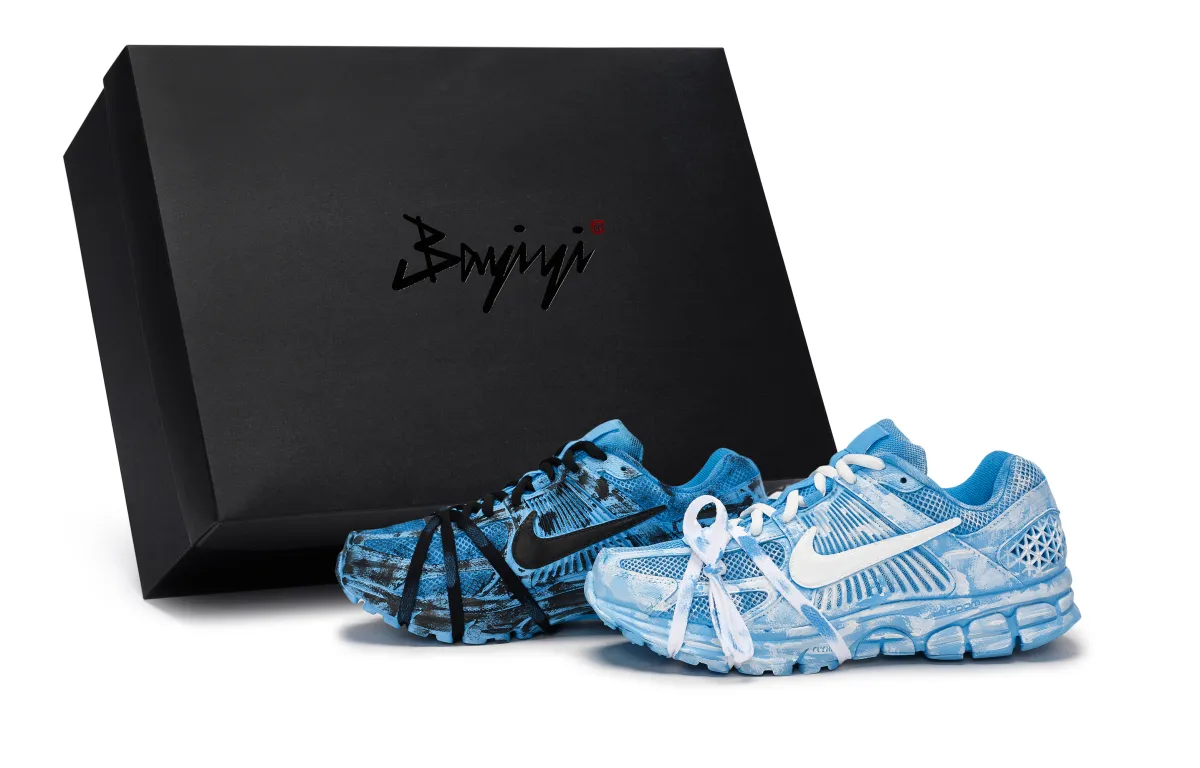 Nike Zoom Vomero 5 Low top Running Shoes Men's Blue Black White